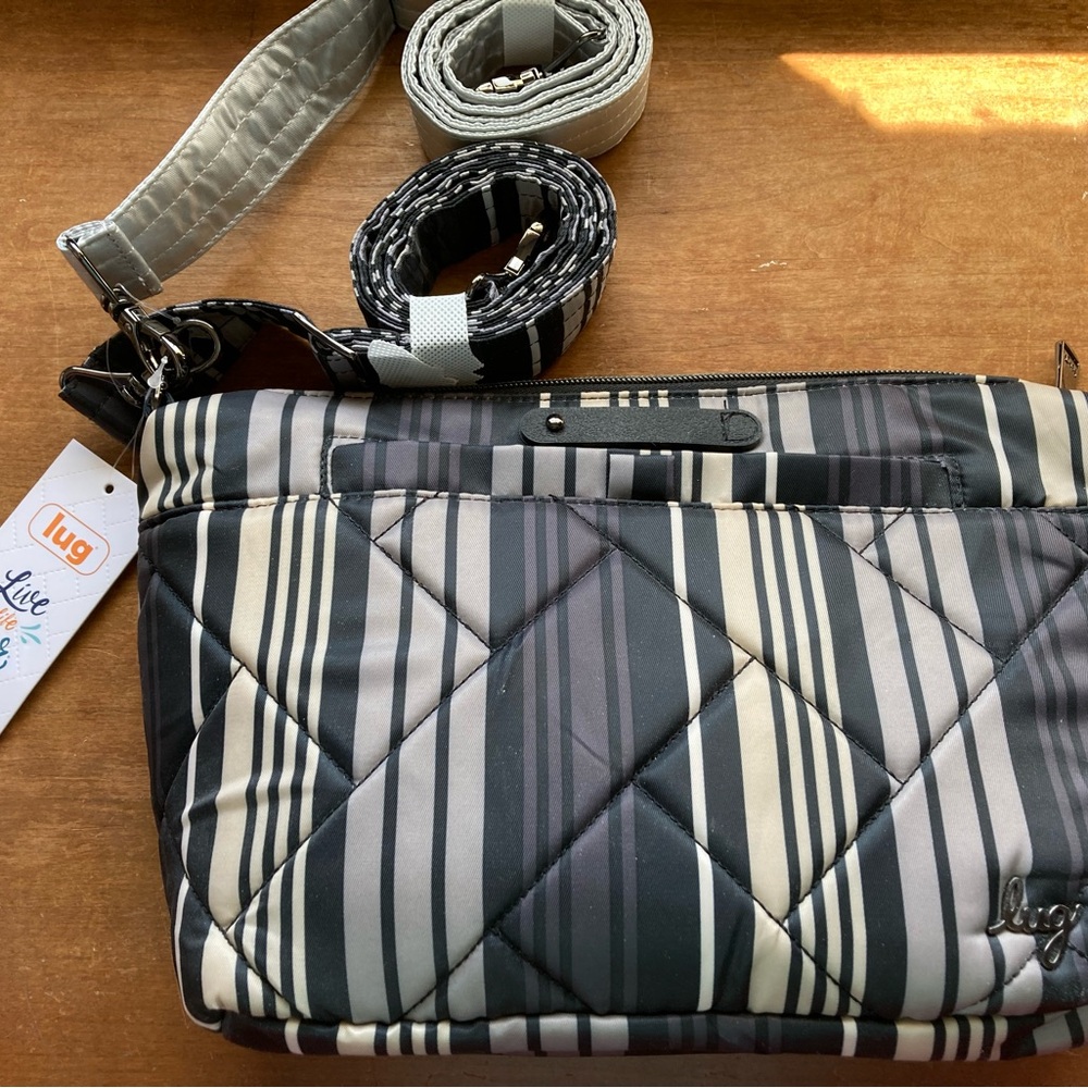 Lug Quilted Striped Crossbody Bag